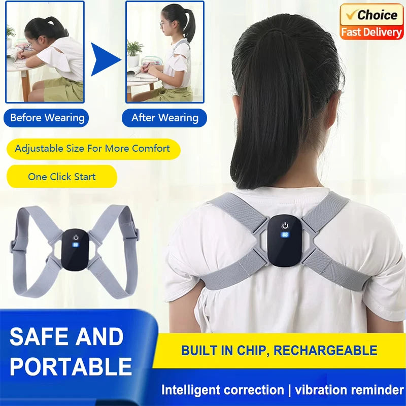 PosturePro™ | Smart Posture Corrector with Real-Time Vibration Feedback